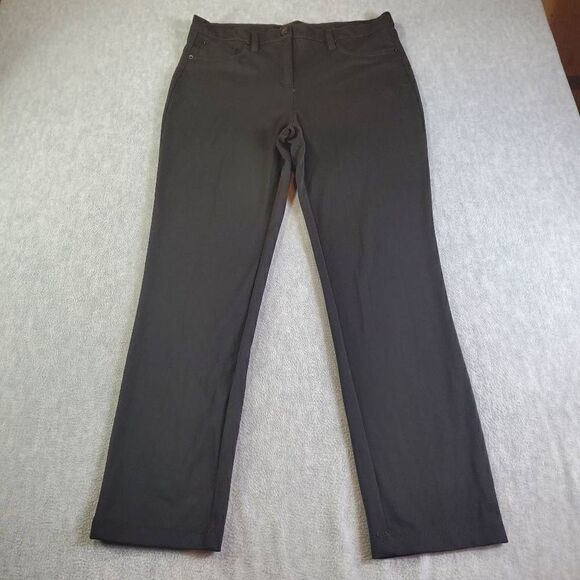 Zac & Rachel Pants Womens 12 Black Straight Leg Stretch Trousers - Picture 1 of 7